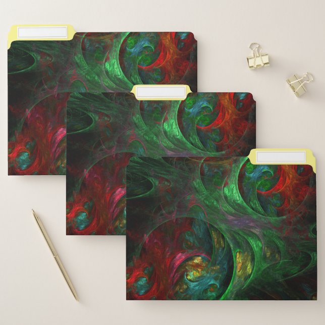 Genesis Green Abstract Art File Folder (Set)