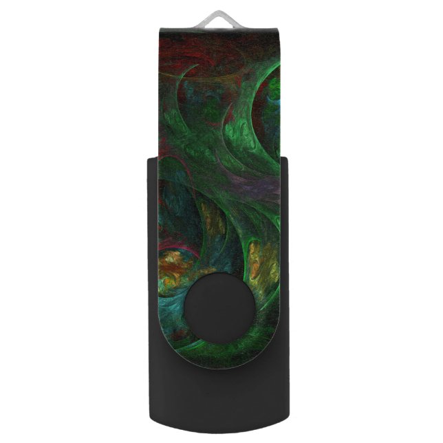 Genesis Green Abstract Art Flash Drive (Front Vertical)
