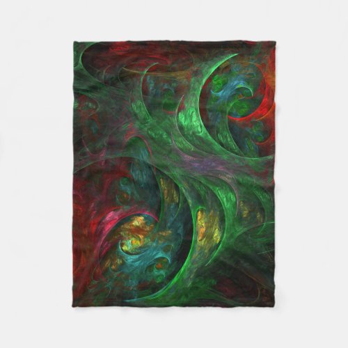 Genesis Green Abstract Art Fleece Blanket
