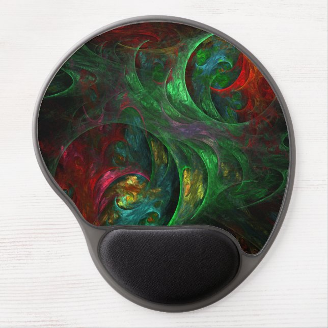 Genesis Green Abstract Art Gel Mousepad (Front)