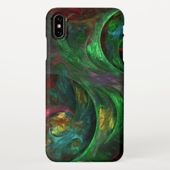 Genesis Green Abstract Art Glossy Iphone Xs Max Case by OniArts at Zazzle