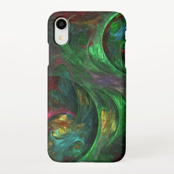 Genesis Green Abstract Art Glossy Iphone Xr Case by OniArts at Zazzle