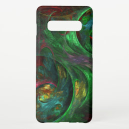 Genesis Green Abstract Art Glossy Samsung Galaxy S10+ Case