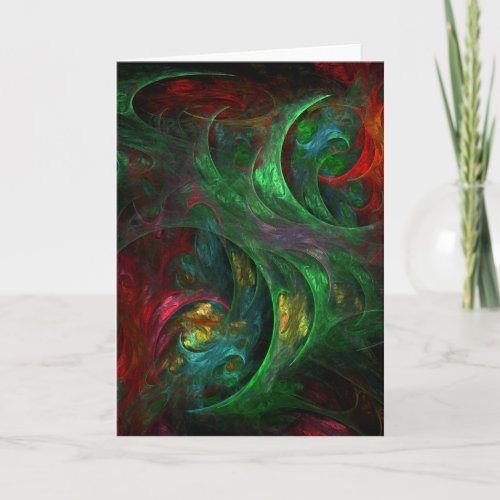 Genesis Green Abstract Art Greeting Card