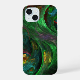 Genesis Green Abstract Art iPhone 15 Case