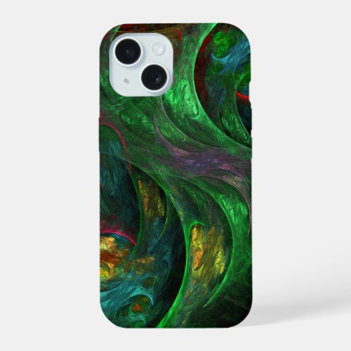 Genesis Green Abstract Art iPhone 15 Case