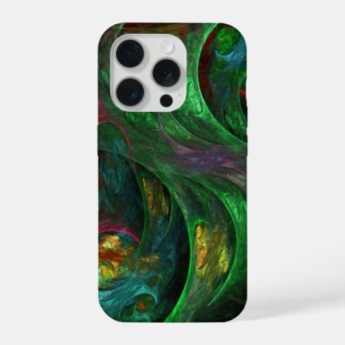 Genesis Green Abstract Art iPhone 15 Pro Case