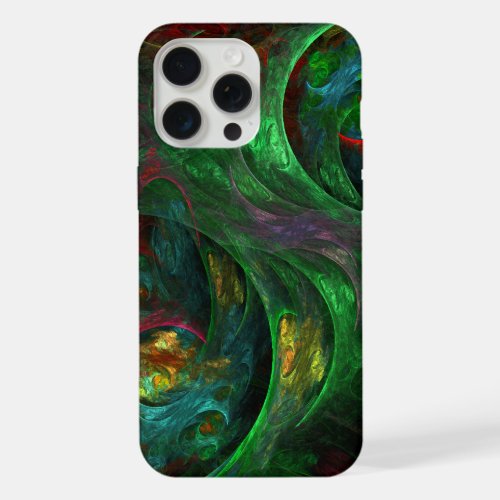 Genesis Green Abstract Art iPhone 15 Pro Max Case