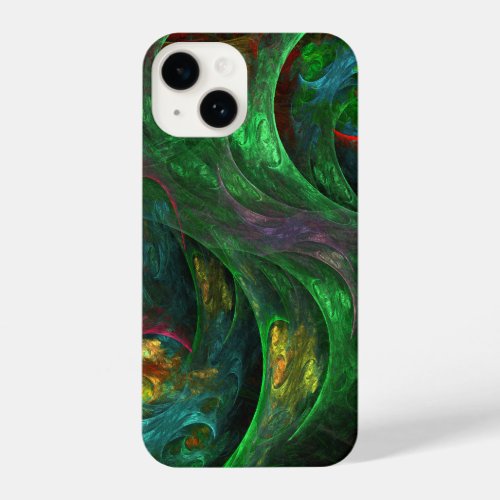 Genesis Green Abstract Art iPhone 14 Case