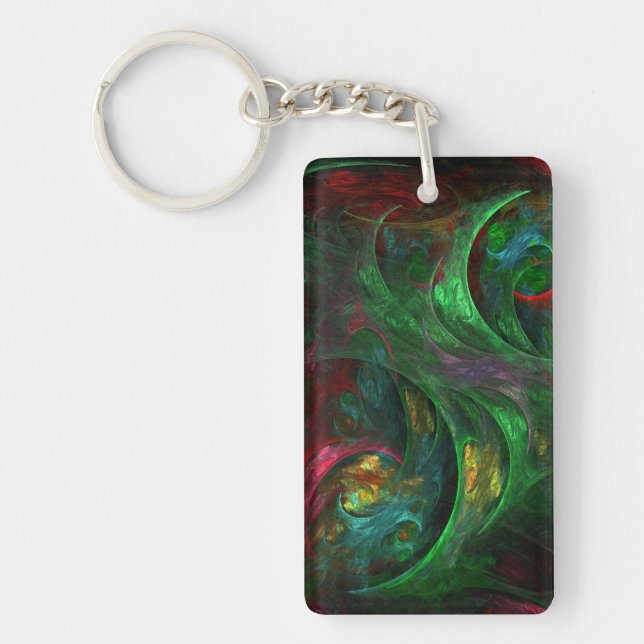 Genesis Green Abstract Art Keychain (Front)