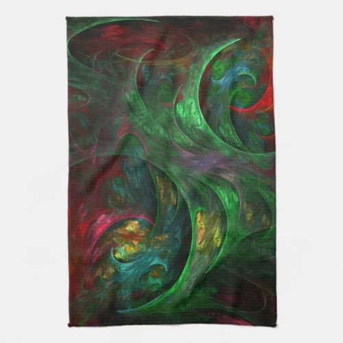 Genesis Green Abstract Art Kitchen Towel