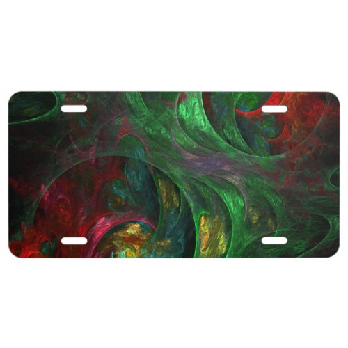 Genesis Green Abstract Art License Plate