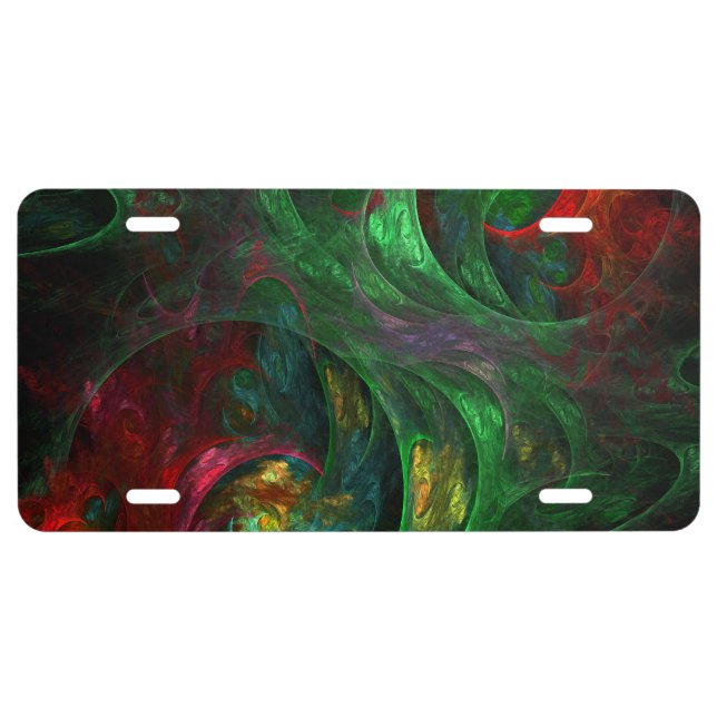 Genesis Green Abstract Art License Plate (Front)