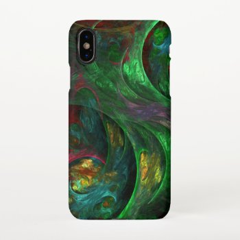 Genesis Green Abstract Art Matte Iphone X Case by OniArts at Zazzle