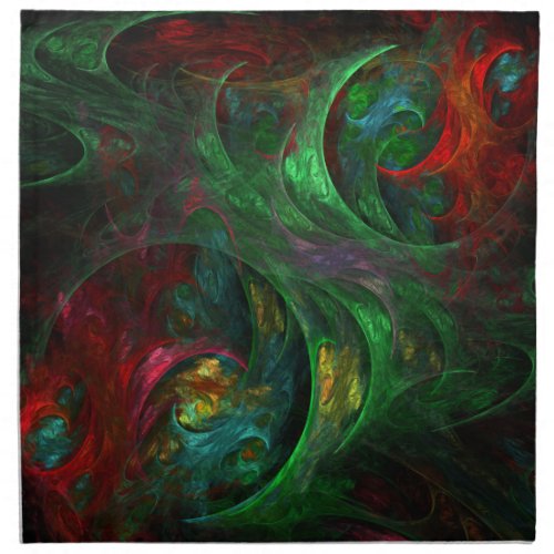 Genesis Green Abstract Art Napkin