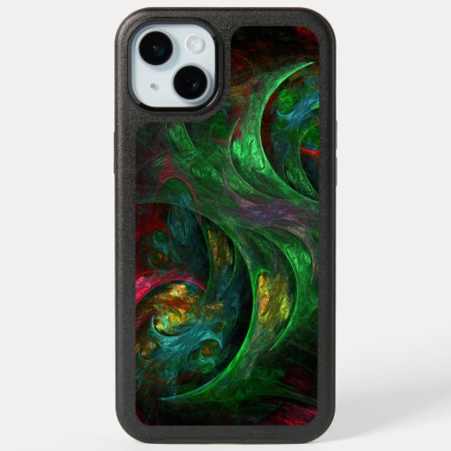 Genesis Green Abstract Art iPhone 15 Plus Case