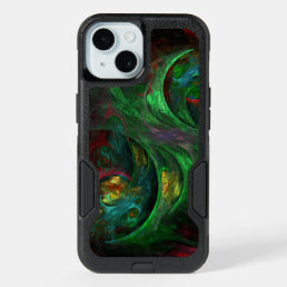 Genesis Green Abstract Art iPhone 15 Case