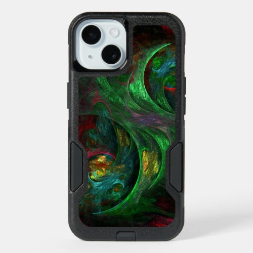 Genesis Green Abstract Art iPhone 15 Case