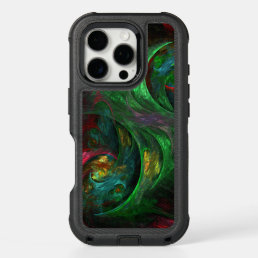 Genesis Green Abstract Art iPhone 16 Pro Case