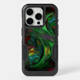 Genesis Green Abstract Art iPhone 15 Pro Case