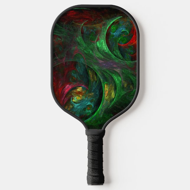 Genesis Green Abstract Art Pickleball Paddle (Front)