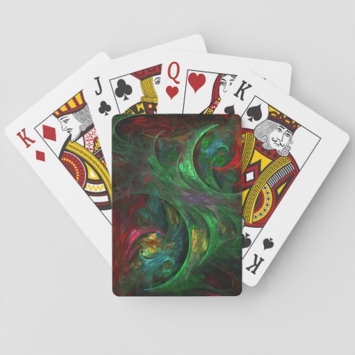 Genesis Green Abstract Art Playing Cards