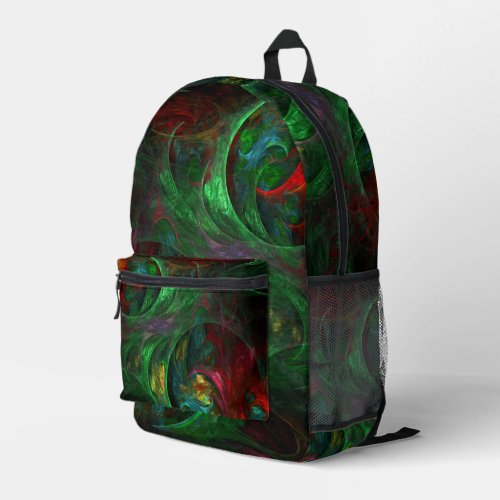 Genesis Green Abstract Art Printed Backpack