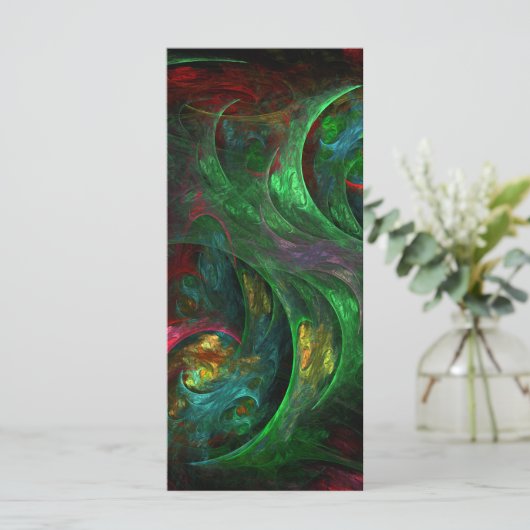 Genesis Green Abstract Art Rack Card (Standing Front)