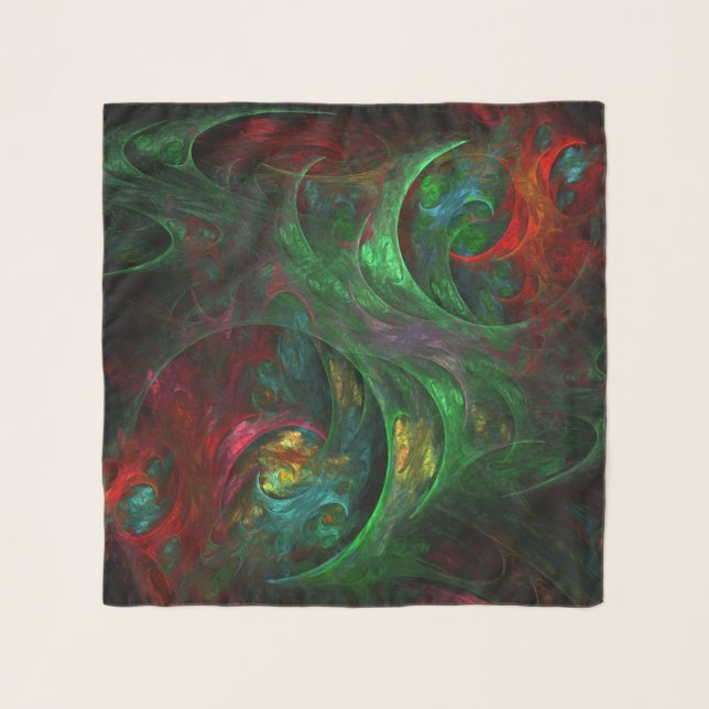 Genesis Green Abstract Art Scarf (Front)