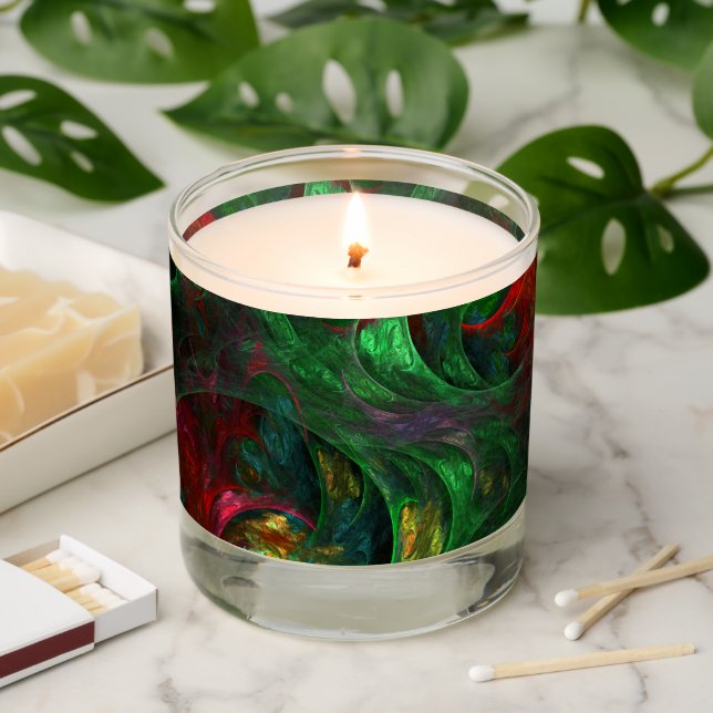 Genesis Green Abstract Art Scented Candle (Lit)