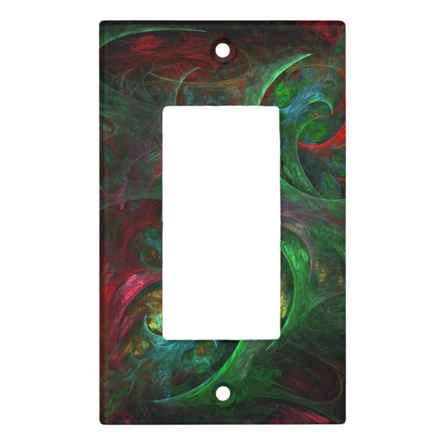 Genesis Green Abstract Art Single Rocker Light Switch Cover (Front)