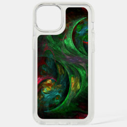 Genesis Green Abstract Art iPhone 15 Plus Case
