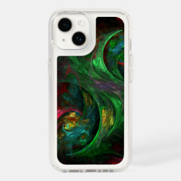 Genesis Green Abstract Art Speck iPhone 14 Case