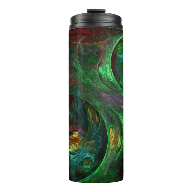 Genesis Green Abstract Art Thermal Tumbler (Front)