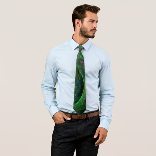 Genesis Green Abstract Art Tie