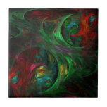 Genesis Green Abstract Art Tile at Zazzle