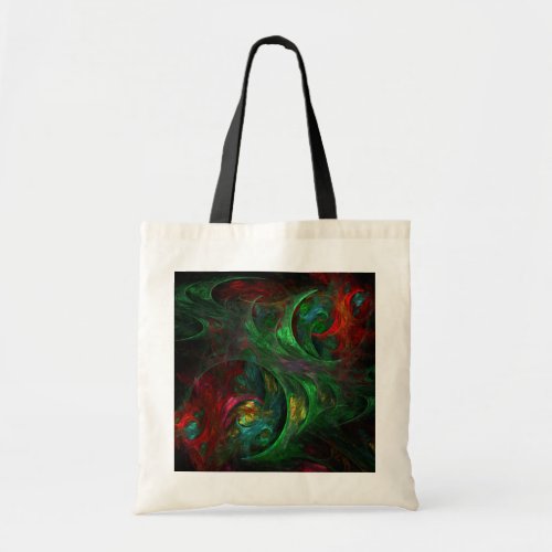 Genesis Green Abstract Art Tote Bag