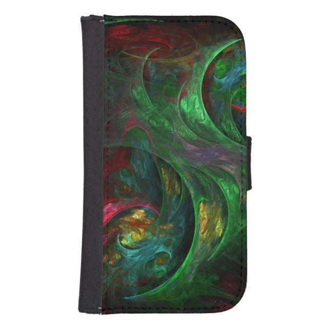 Genesis Green Abstract Art Wallet Case (Front)