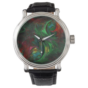 Genesis Green Abstract Art Watch