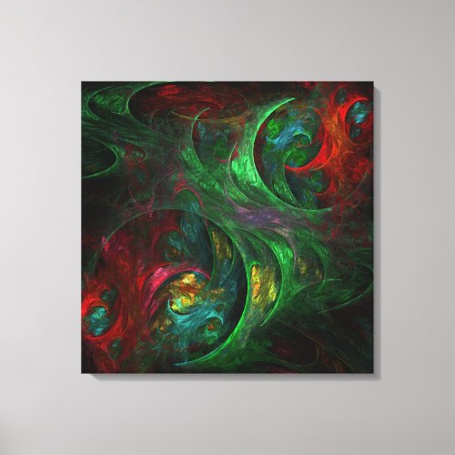 Genesis Green Abstract Art Wrapped Canvas Print