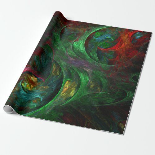 Genesis Green Abstract Art Wrapping Paper