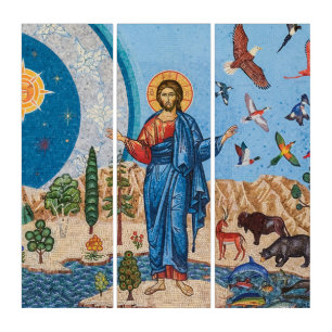 Genesis mosaic AcryliPrint®HD Triptych Wall Art