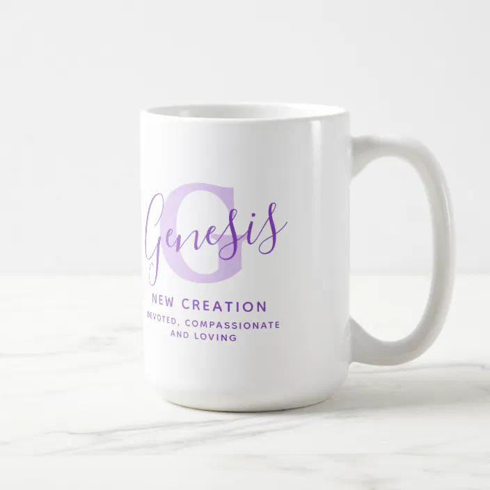 Genesis Name Meaning Monogram G Purple Text Coffee Mug Zazzle Com