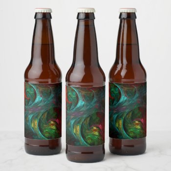 Genesis Nova Abstract Art Beer Bottle Label by OniArts at Zazzle
