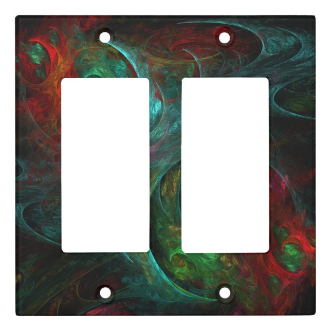 Genesis Nova Abstract Art Double Rocker Light Switch Cover (Front)