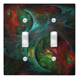 Genesis Nova Abstract Art Double Toggle Light Switch Cover