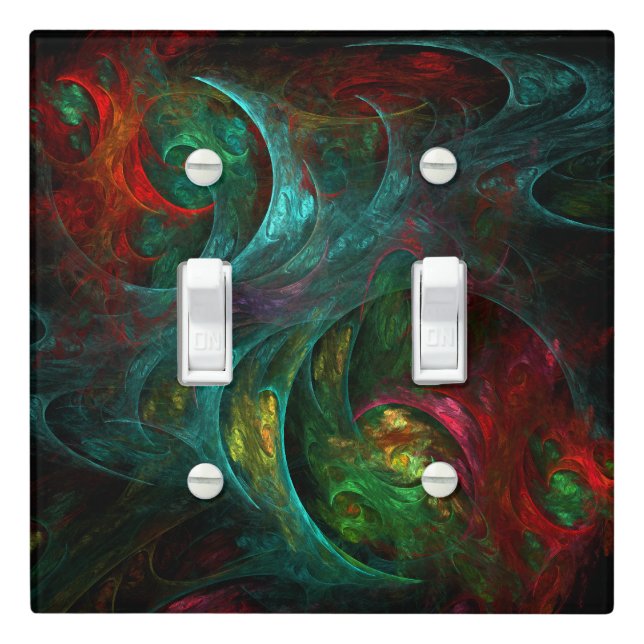 Genesis Nova Abstract Art Double Toggle Light Switch Cover (In Situ)