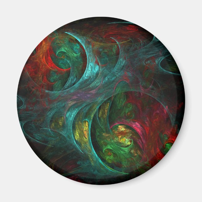 Genesis Nova Abstract Art Round Magnet (Front)