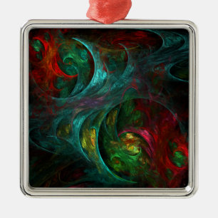 Genesis Nova Abstract Art Square Metal Ornament