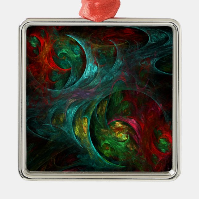 Genesis Nova Abstract Art Square Metal Ornament (Front)